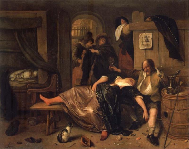 Jan Steen The Drunken couple. oil painting picture